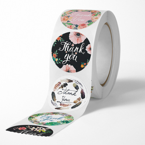 Wedding decoration stickers, takeaway sealing labels, thank you labels, wheel transfer printing, self-adhesive production