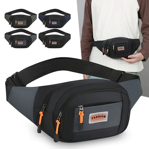 Outdoor Multifunctional Large-Capacity Water-Repellent Waist Bag Single Shoulder Crossbody Portable Cash Register Bag Wear-Resistant Sports Mobile Phone Wallet