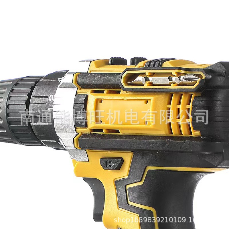 Batería de litio cepillada transfronteriza taladro recargable de litio de alta potencia destornillador eléctrico destornillador máquina impacto taladro de pistola de mano recargable