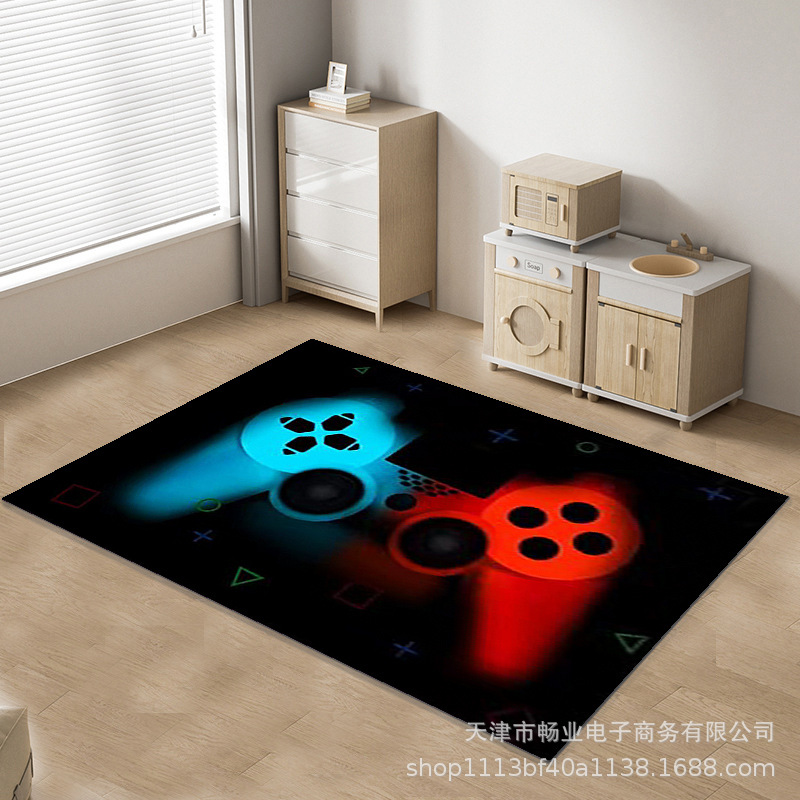 Amazon Cross-border spot consola de juegos alfombra videojuego mango alfombra de piso dormitorio de dibujos animados alfombra para niños se puede enviar