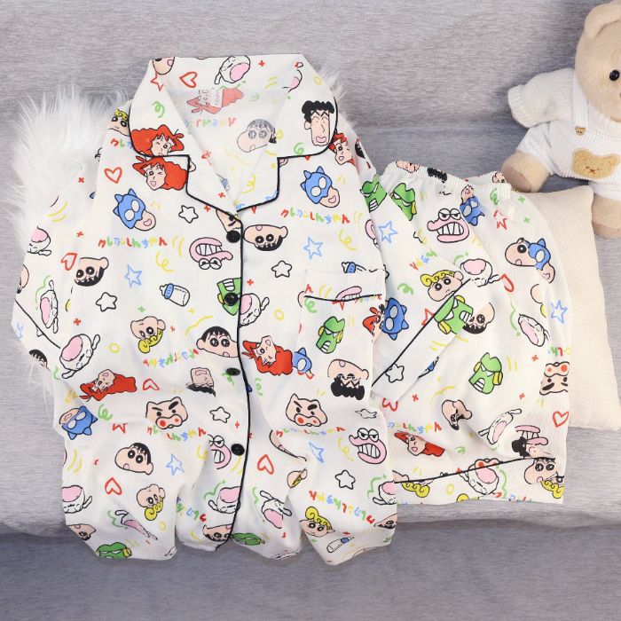 Pijamas de algodón nubes al por mayor transfronterizos de mujeres pantalones cortos de mangas cortas de verano nuevos cardigans con solapas de dibujos animados lindos cubiertas de ropa para el hogar