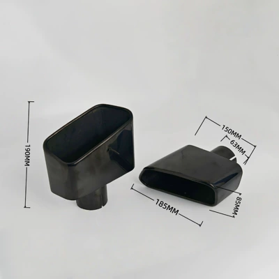 Exhaust pipe, pipes, stainless steel welded flat square - 02-50449hbmw-square-titanium-black-single-piece-price