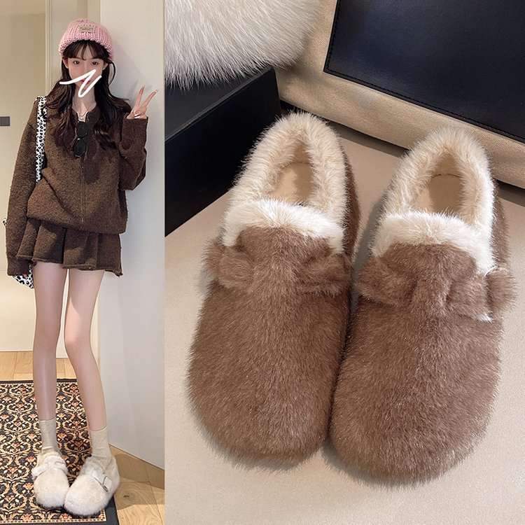 Hot Models of the Season, Selling Well! Off-White Camel Apricot Leopard Print Rubber Top Layer Cowhide Ladylike Wedge Heels