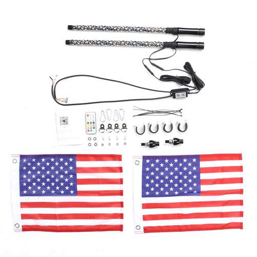 LED flagpole light modified off-road beach flag light APP fantasy flagpole light dual control paired horse racing flag light