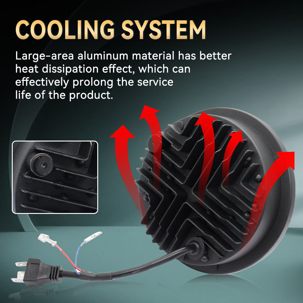 Cross-Border Hot-Selling Harley Motorcycle Spotlight 5.75 Inch 60W Wrangler Boss Car Led Headlight Modification Headlight