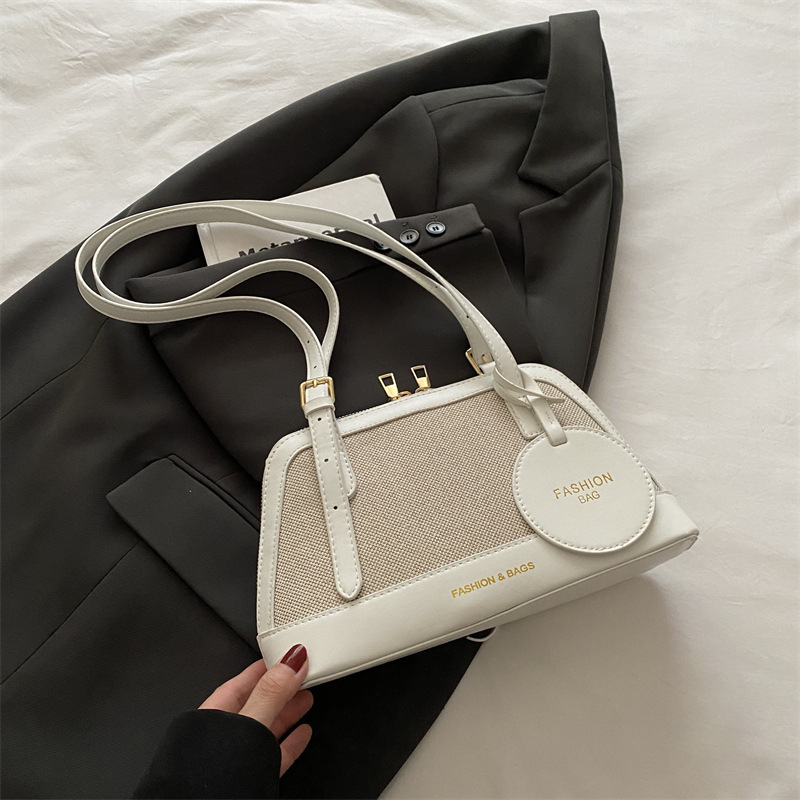 Vintage Damen Handtasche Aus Leinen Patchwork Schultertasche_voghion.com