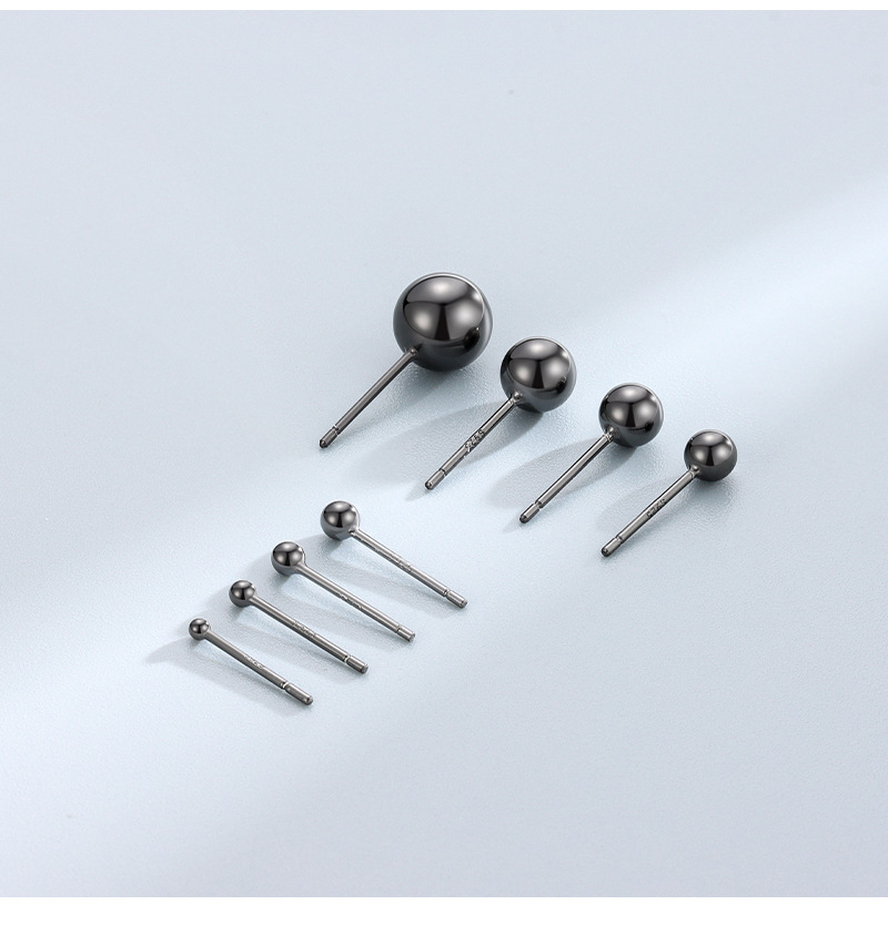 Simple Style Round Silver Plating Ear Studs 1 Pair
