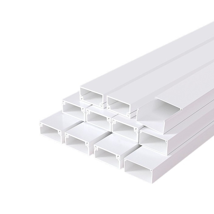 Línea de PVC blanca en stock Línea de cable abierta Línea de cable invisible Línea de PVC pared libre de perforación autoadhesiva Línea de cable abierta de PVC