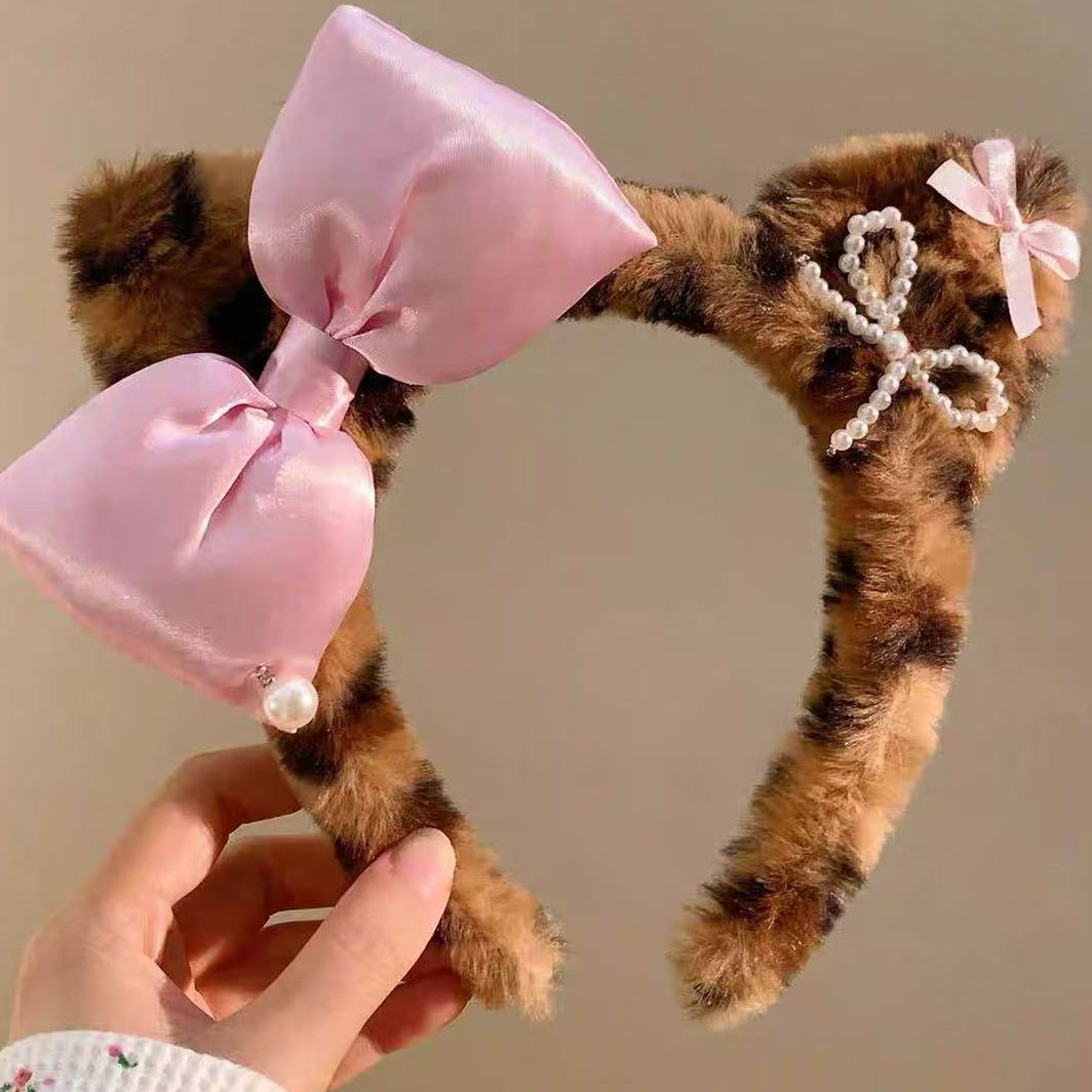 Fg315-leopard print pink beads