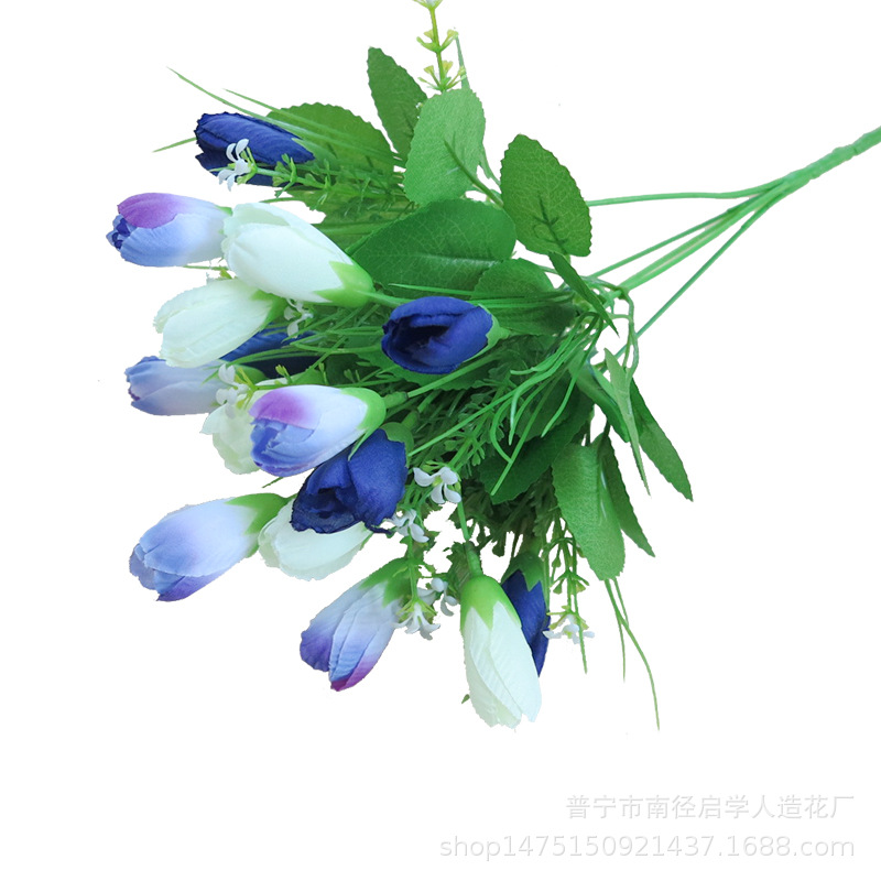 Flores artificiales al por mayor, 15 piezas: tulipán, magnolia, flor de nieve, mezcla de colores