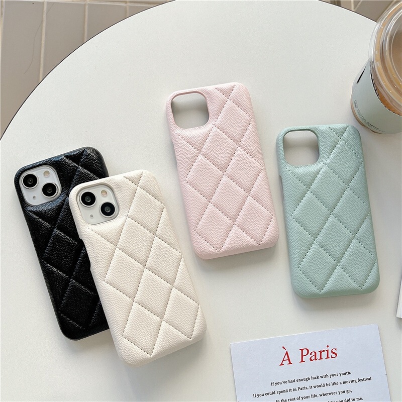 Iphone15Promax Small Fragrant Style Rhombus Luxury Apple 15 Caviar 13 Leather 12 Goddess Phone Case
