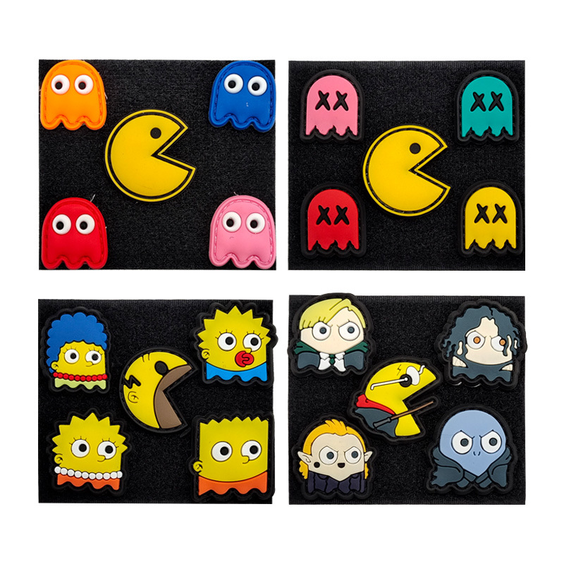 5个一组迷你刺绣徽章怀旧吃豆子哈利波特电影公仔辛普森魔术贴