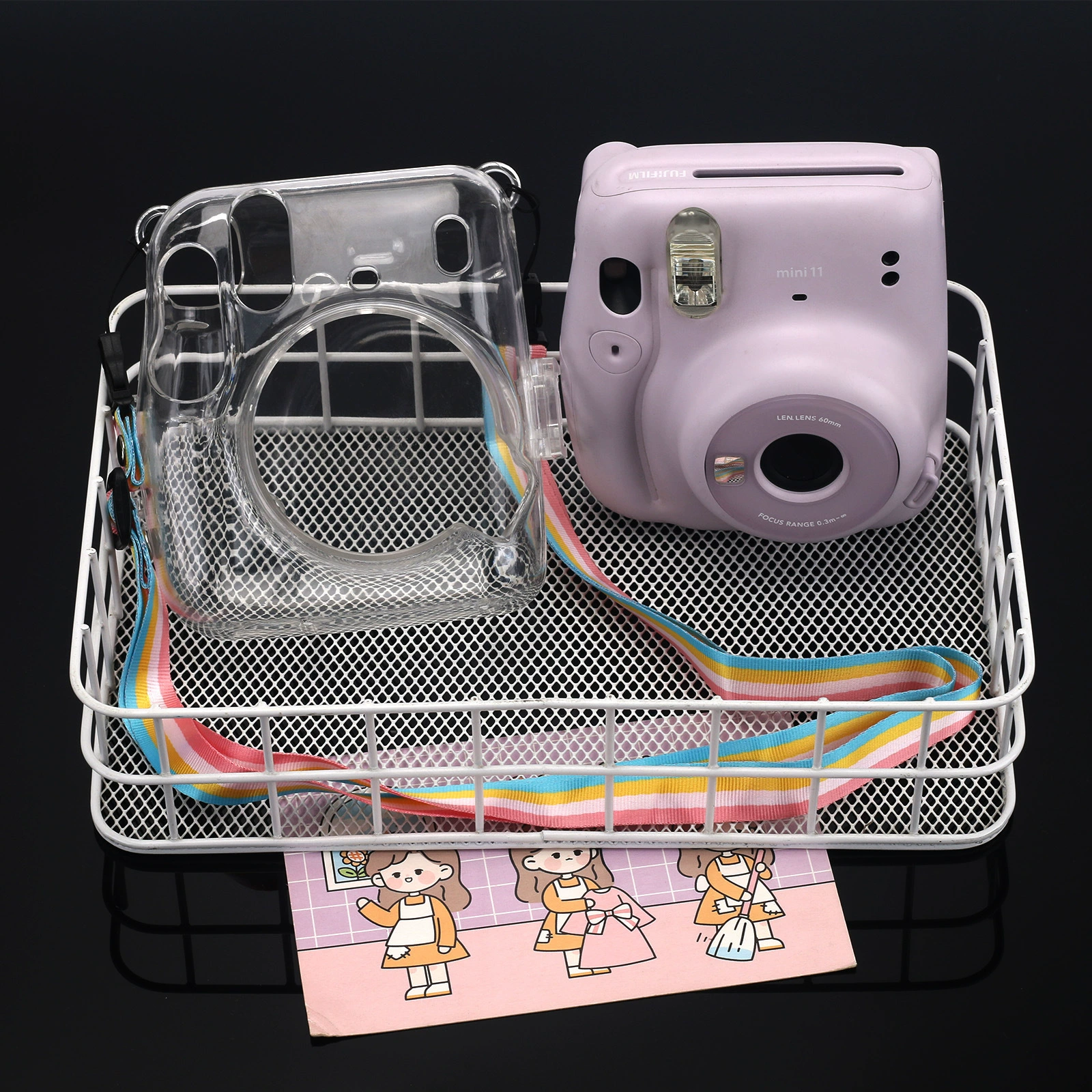 Часть прозрачной рамы Instax Crystal для MINI11 с защитной прозрачной крышкой+радужная упаковка