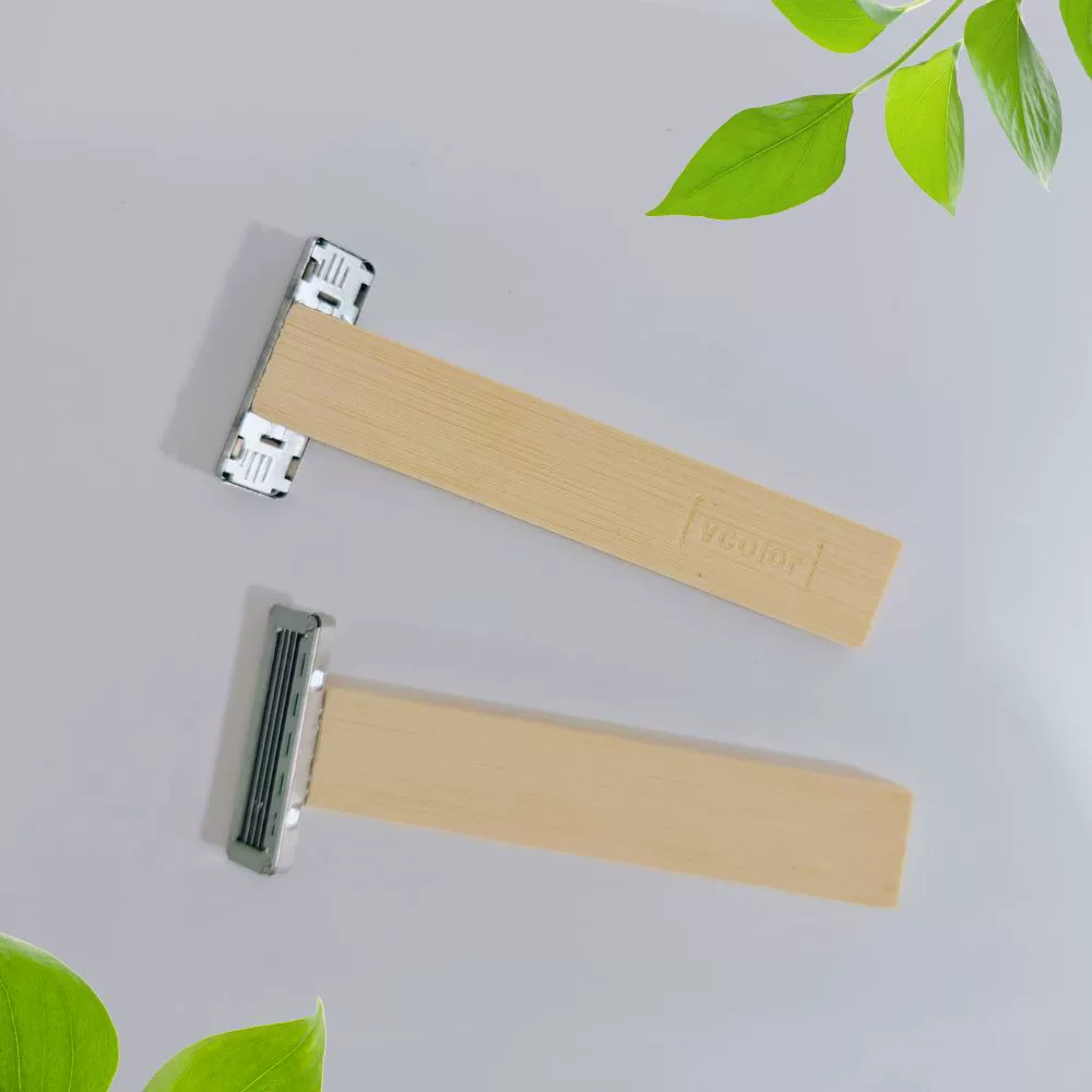 Weile bamboo handle plastic-free razor high-end hotel and homestay light manual shave