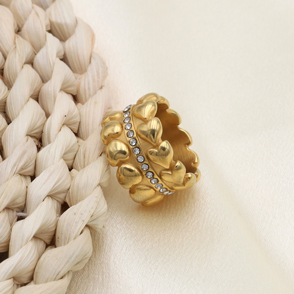 16g Weight Rings Classification Vintage Style Geometric Solid Color Stainless Steel Plating Rings