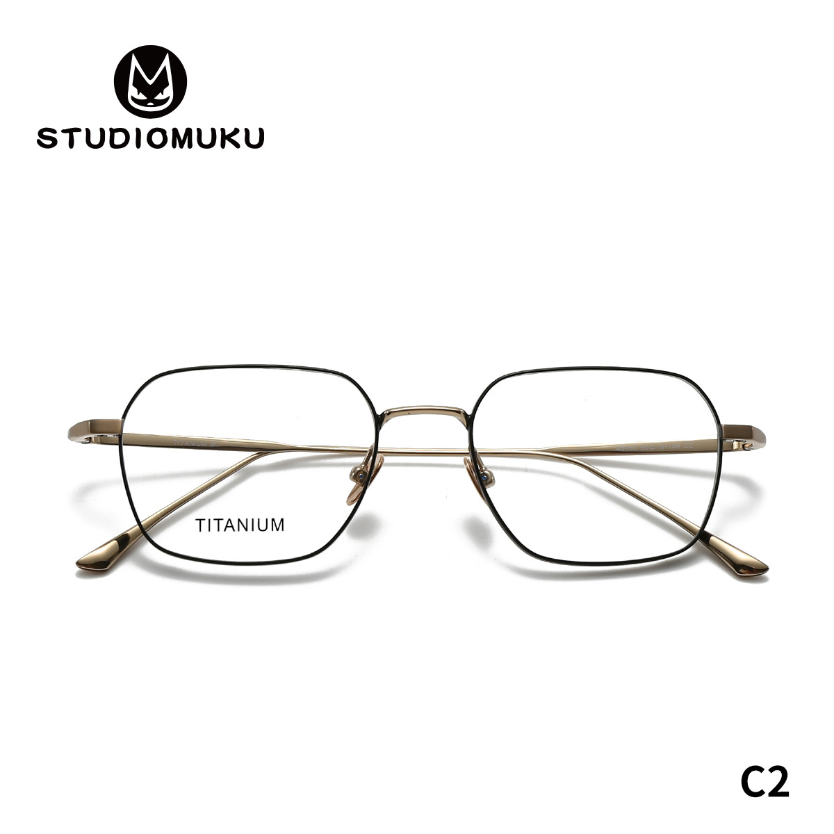 STUDIOMUKU gafas de madera cool este verano debe probar el marco de gafas de titanio puro marco de gafas de borde grueso