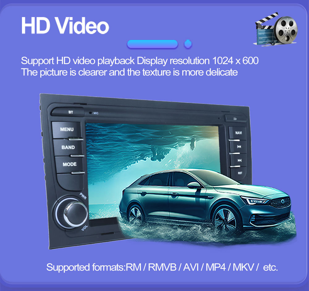 Suitable for 7inch Audi A4 Android Car Navigator Gpsmp5 Bluetooth Navigation All-In-One Carplay