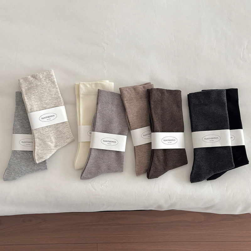 Suxinaimin Seamless Socks for Women, Spring and Autumn, Loose White Maternity Socks, Japanese Style Solid Color Slouch Socks, Cotton Long Socks Suxinaimin Seamless Socks for Women, Spring and Autumn, Loose White Maternity Socks, Japanese Style Solid Color Slouch Socks, Cotton Long Socks