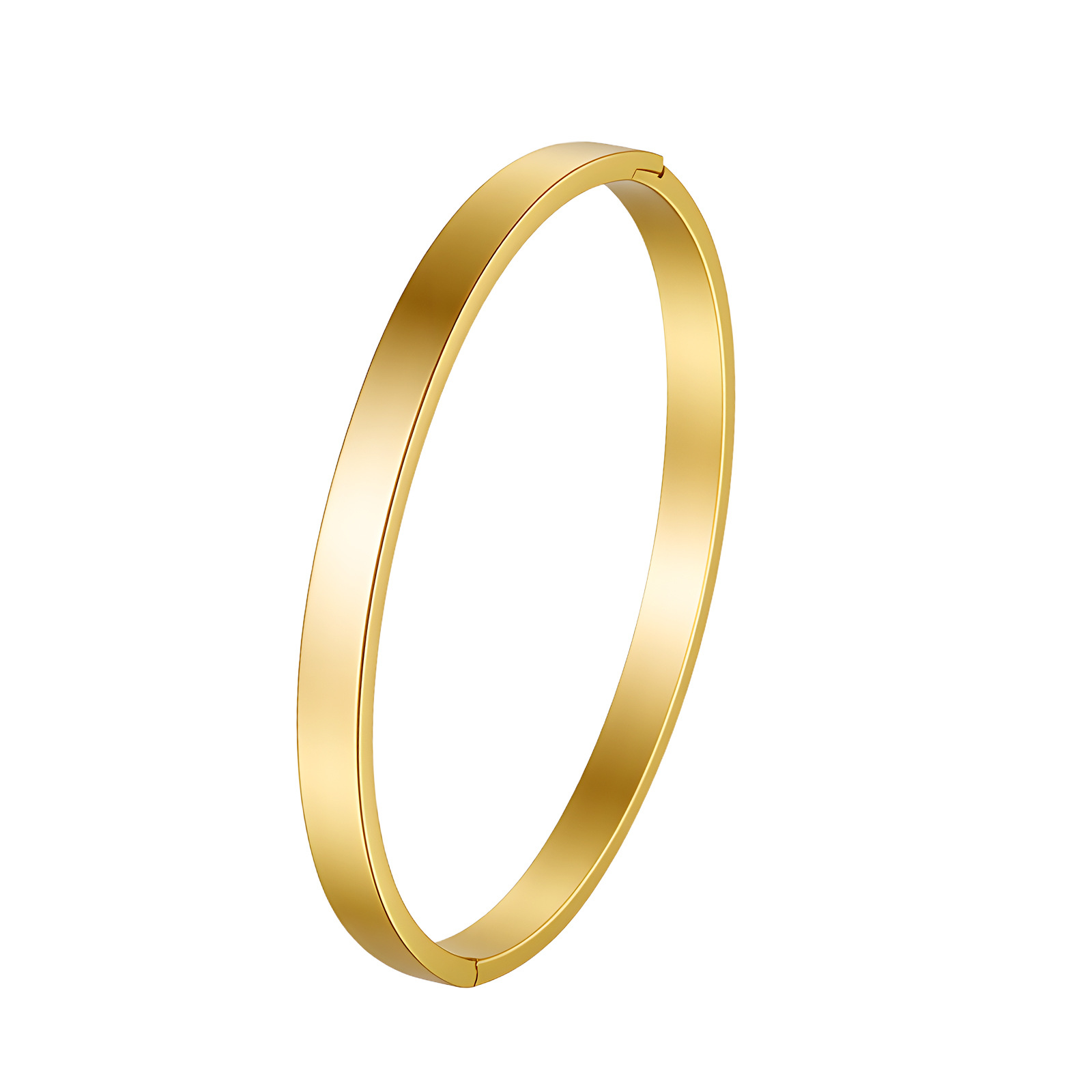 Transfronterizo europeo y americano simple brillante hebilla pulsera estilo frío 4mm6mm ancho chapado en oro pareja pulsera de acero inoxidable pulsera