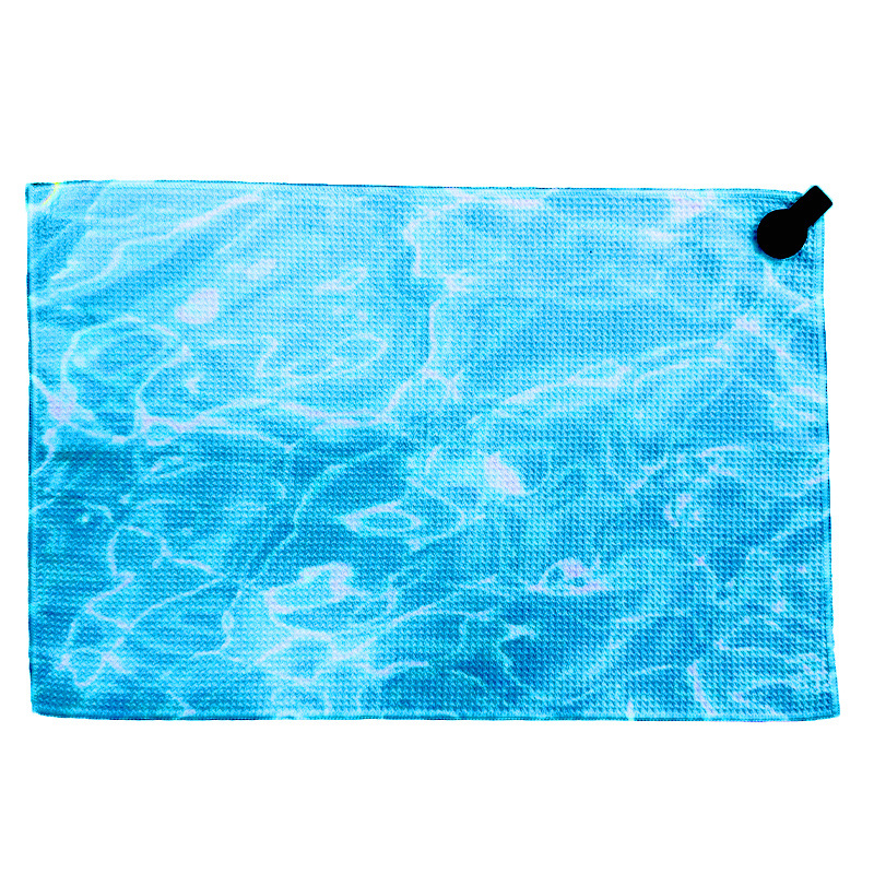 Toalla deportiva estampada de punto transfronterizo Toalla de yoga de rejilla de piña de waffle de microfibra Toalla de golf Toalla de bola