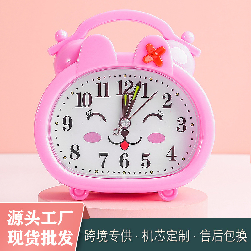 Small Alarm Clock for Students with Jumping Seconds, Cute Bedside Jumping Seconds, Creative Lazy People's Sound, Super Large Mechanical Kidsren's Cartoon Special