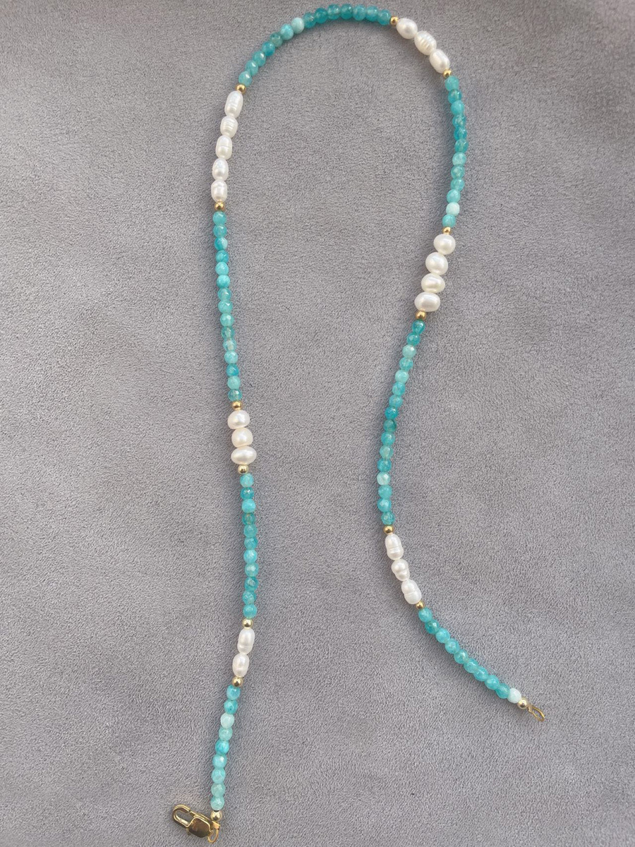 25g Weight Beads Pendant Material Necklace Classification Titanium Steel Chain Material 1 Piece Quantity Holiday, Daily Occasion Beaded, natural stone, Titanium Steel Material Geometric Pattern Women's Gender Beaded Design Simple Style Style Simple Style Geometric Beaded Natural Stone Titanium Steel Necklace In Bulk 29