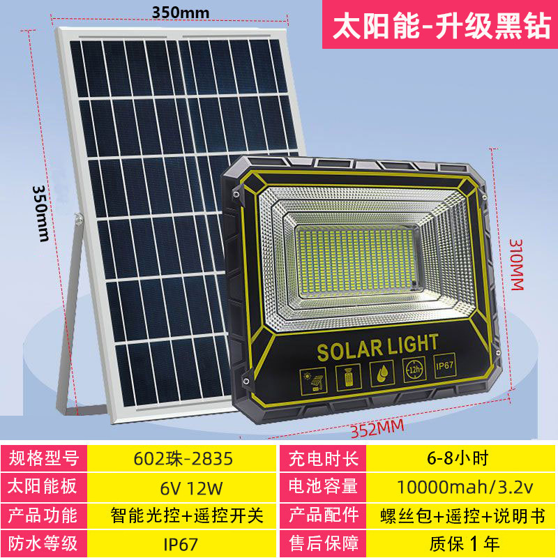 Hogar rural, luz de calle impermeable de alta potencia súper brillante, luz solar, luz de jardín al aire libre, luz solar, luz solar