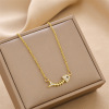 Necklace stainless steel, fashionable accessory, chain for key bag , suitable for import, simple and elegant design