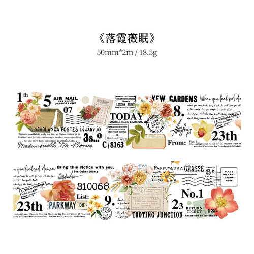 Momo Retro Floral Watercolor Washi Tape Flower Wonderland Series 8 DIY Decoration Material Stickers for Handheld Accounts