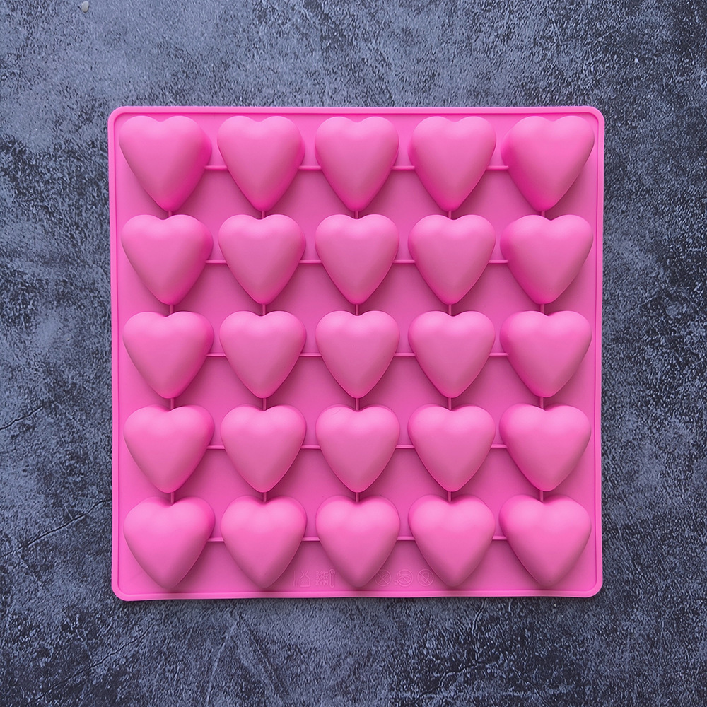 25 Lian Love 691 Molde de silicona de chocolate para caramelo Molde de decoración de pastel de galleta para hornear Molde de pudín para rejilla de hielo