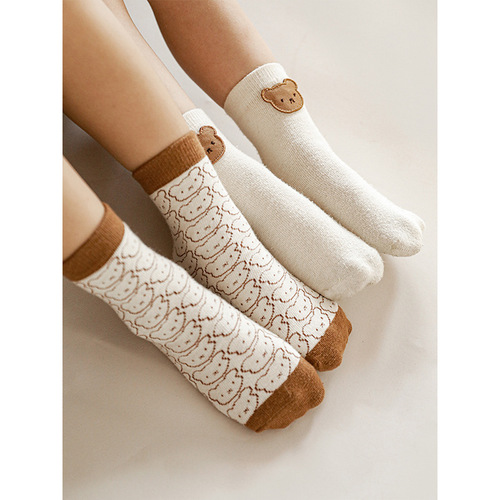 Wulibuyi male and female baby cute pet stickers ear-mounted socks spring and autumn new cute soft cotton socks