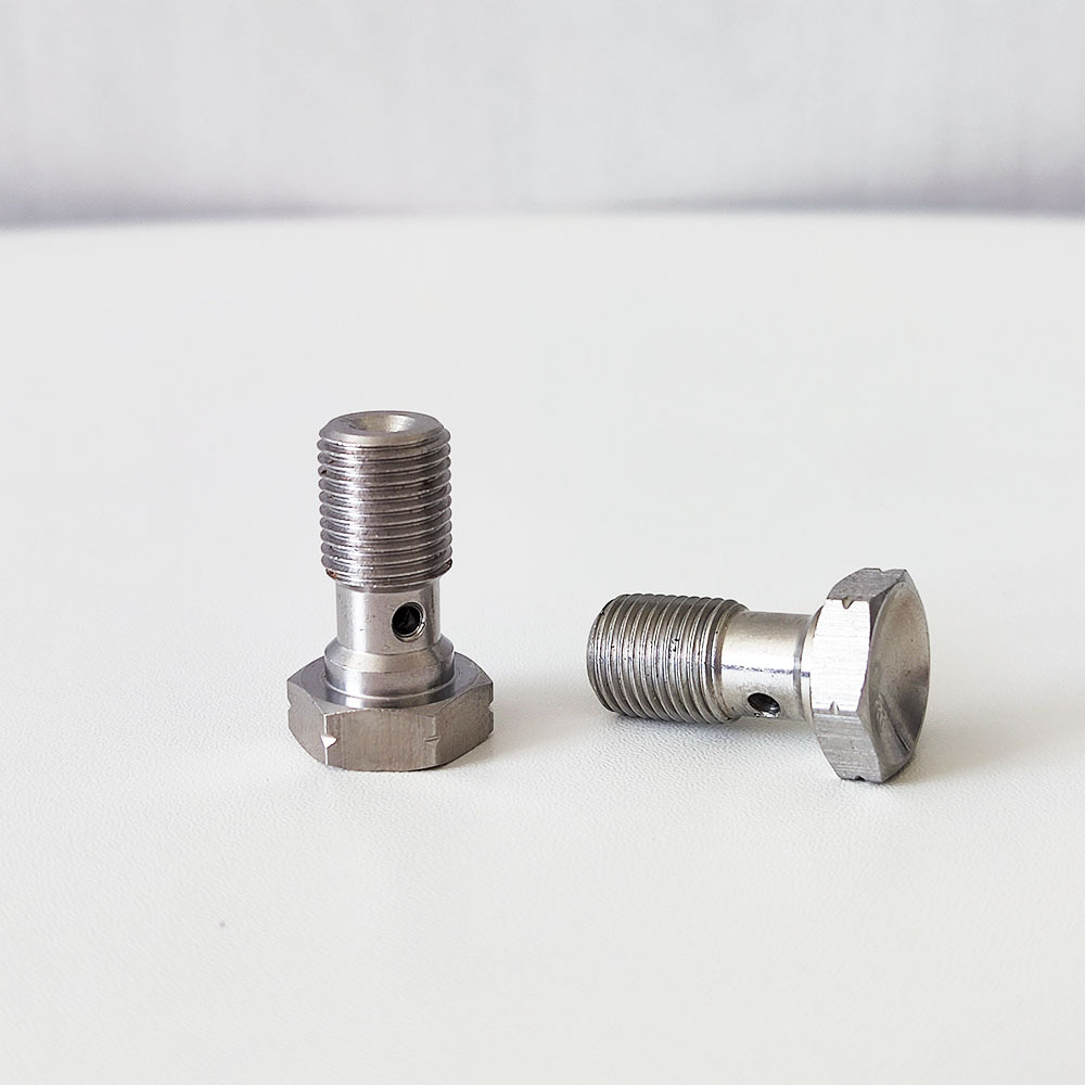 Stainless Steel M10X1.0/1.25Mm Brake Pipe Joint Adapter Motorcycle Brake Cylinder Single Elbow Bolt