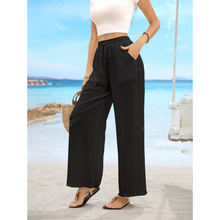 G 81081 Plus Size High Waist Tie Wide Leg Pants �������ϵ��
