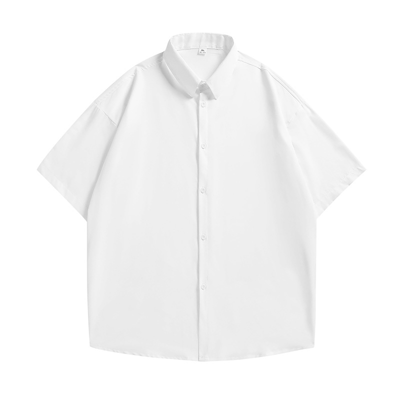 ACU ropa de Hombre | 2024 verano nuevo ligero fresco suelta marca gota hombro solapa color sólido seda del hielo camisa manga corta