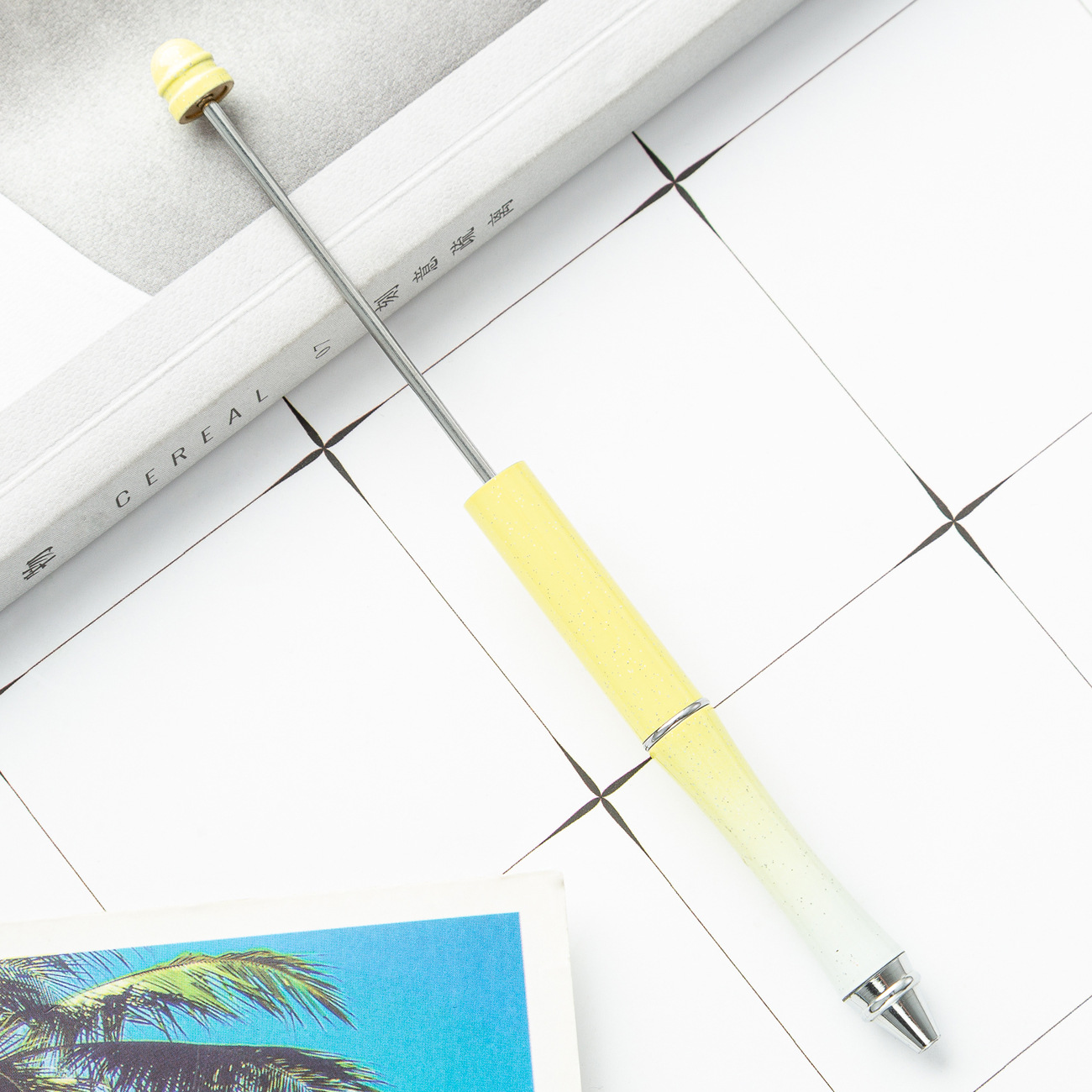 Pluma de cuentas de metal en stock al por mayor creativo con cuentas bolígrafo DIY bolígrafo personalidad metal DIY pluma con cuentas