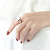 Tide, glossy square ring, simple and elegant design, on index finger