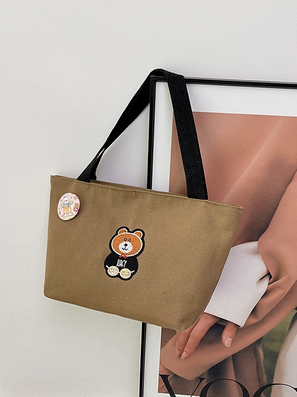 Nuevo bolso de mano para mujeres que van al trabajo y a la escuela, bolso de almacenamiento de almuerzo para viajar, bolsa de lona de gran capacidad