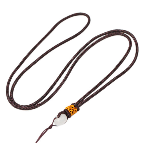 White knot pendant hanging rope handmade high-end jade and field jade peace knot men's hanging necklaces rope wholesale 
