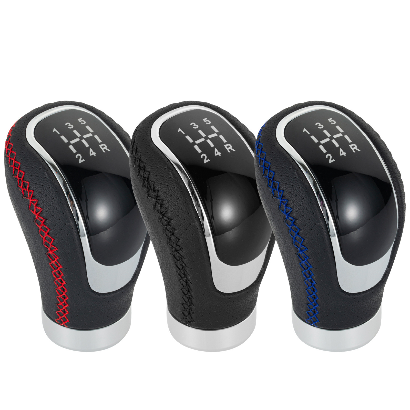 Transfronterizo nuevo PU cuero de la palanca de cambios cabeza de palo 3-Bloque de superficie de balonmano cabeza de cambio de coche perilla de cambio cabeza