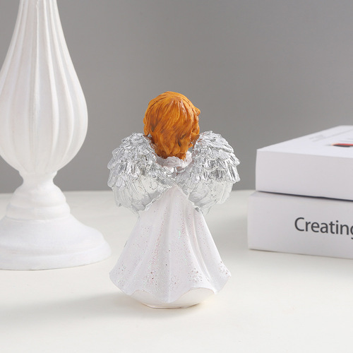 Creative American Cute Girl Elf Angel Statue Study Living Room Desktop Resin Crafts Birthday Gift
