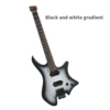 G990 headless matte electric guitar-black and white gradient