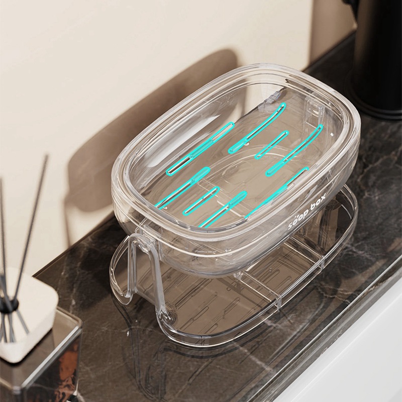 Caja de jabón caja de jabón doméstica sin perforación estante de lavado baño creativo doble pared tipo drenaje al por mayor