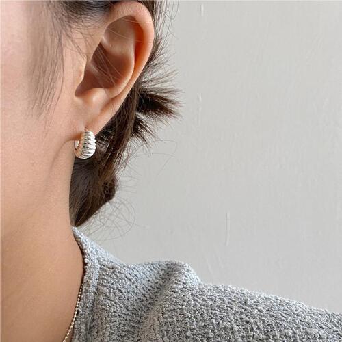 Fan Zhiqiao Korean version 925 sterling silver earrings and earrings for women, simple and fashionable ins style Xiaohongshu earrings and earrings