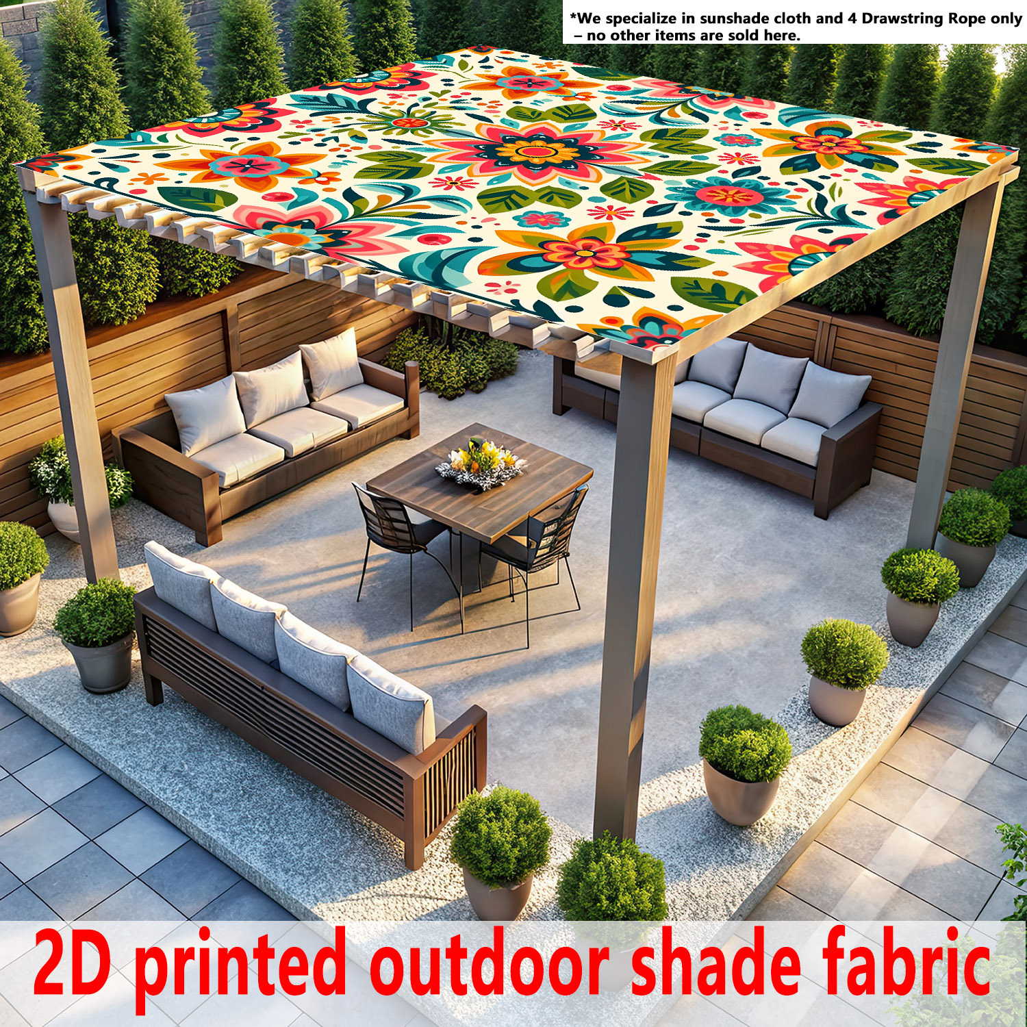 TEMU's popular Bohemian mandala flower sunshade, outdoor canopy, sunshade fabric, cross-border sunshade curtain