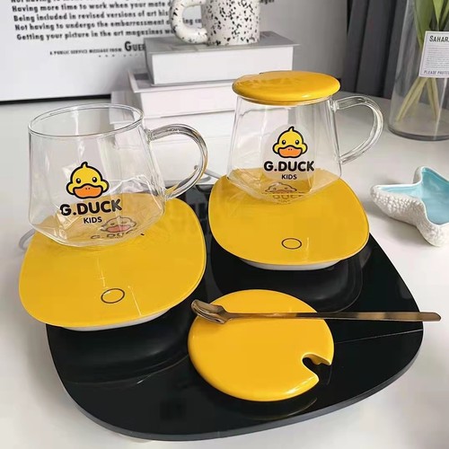 G.DUCK Hello Little Yellow Duck Automatic Heating Intelligent Insulated Cup 55° Warm Cup Personalized Creative Cup Couple Cup