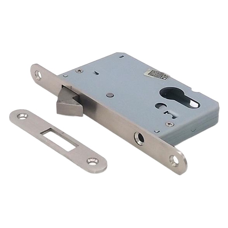 Suministro directo de fábrica de acero inoxidable 304 solo gancho cerradura cuerpo puerta corredera accesorios engrosada Mute puerta corredera estándar europeo cuerpo de la cerradura