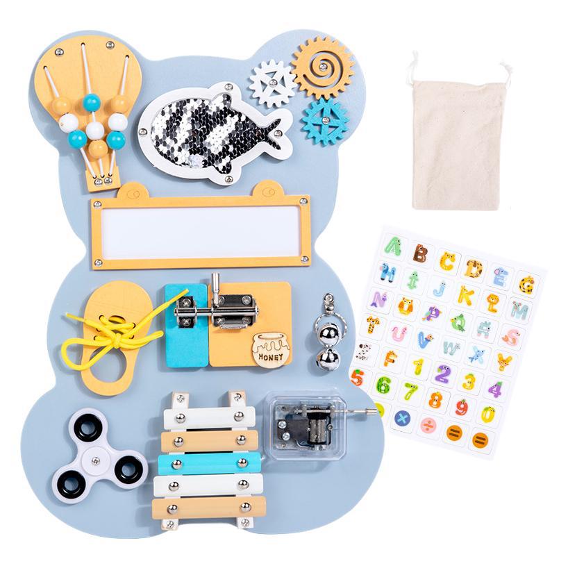 Educación temprana Montessori para niños, desbloqueo, tablero ocupado, 2-3 años y medio, material didáctico de rompecabezas para bebés, juguetes de casa ocupada al por mayor