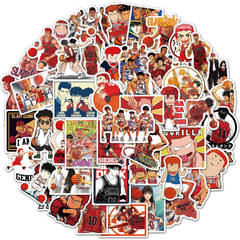 50 Non-Repeat Japanese Sports Comics Slam Dunk Stickers Removable Suitcase Stickers Car Laptop Stickers
