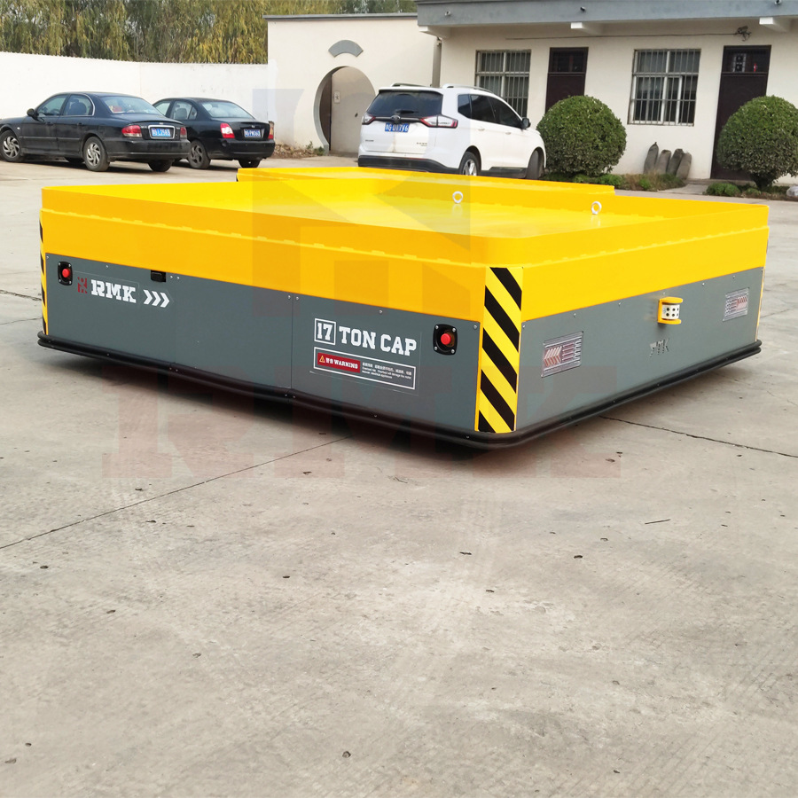 蓄电池驱动橡胶车轮无轨承重车电动无轨转运平车无线遥控胶轮平车