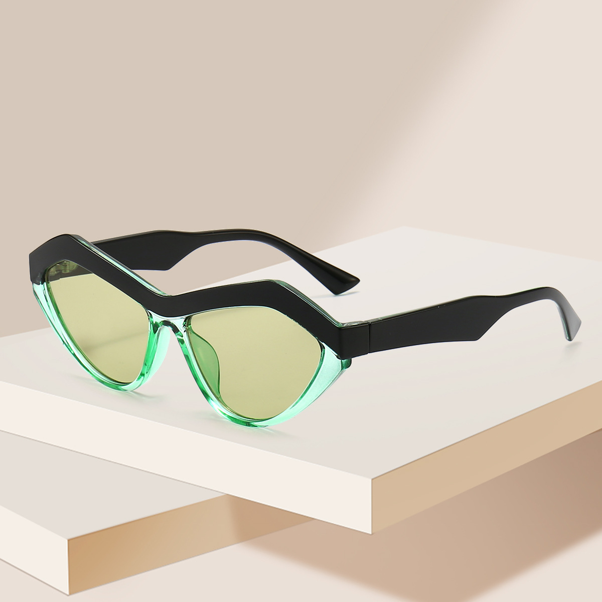 新款欧美摩登不规则小框太阳镜女士彩色个性潮款墨镜跨境太阳眼镜